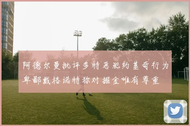 阿德尔曼批评多特恶犯约基奇行为卑鄙戴格诺特称对掘金唯有尊重